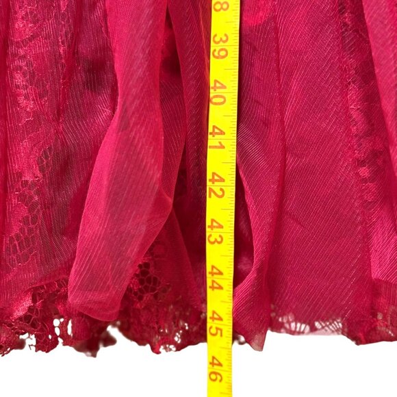 NEW Elegant Red Sleeveless Sequin Lace Embroidered Midi Formal Dress Size 12 - Picture 8 of 12